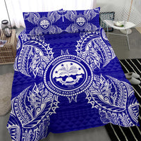 Polynesian Bedding Set - Federated States Of Micronesian Duvet Cover Set Map Blue - Polynesian Pride
