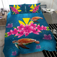 Hawaiian Plumeria Kanaka Turtle Sea Polynesian Bedding Set - Polynesian Pride