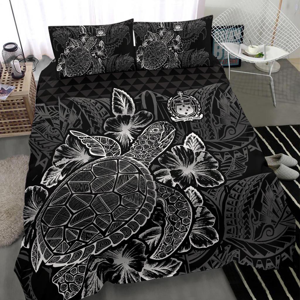Polynesian Bedding Set - Samoa Duvet Cover Set Black Color - Polynesian Pride