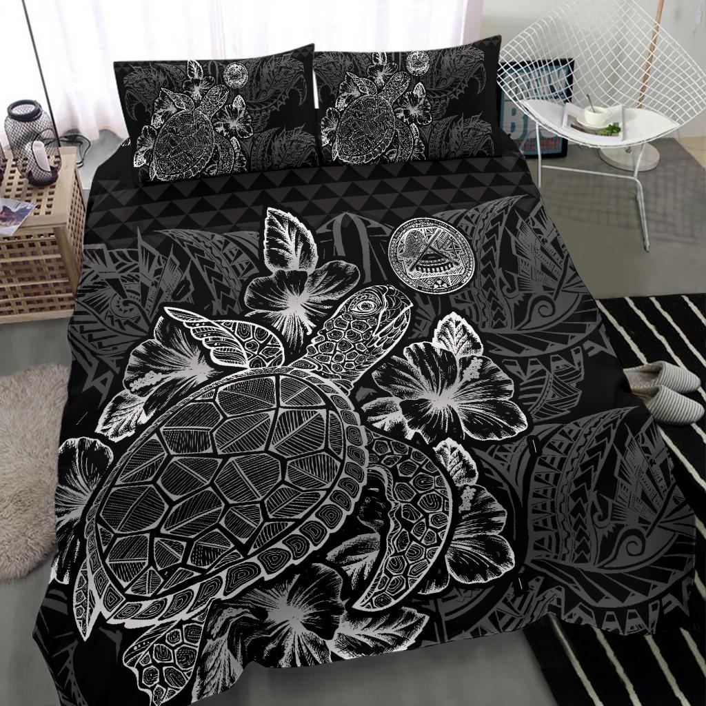 Polynesian Bedding Set - American Samoa Duvet Cover Set Black Color - Polynesian Pride