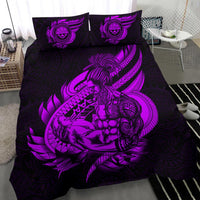 Polynesian Bedding Set - Federated States Of Micronesia Duvet Cover Set Father And Son Purple Purple - Polynesian Pride