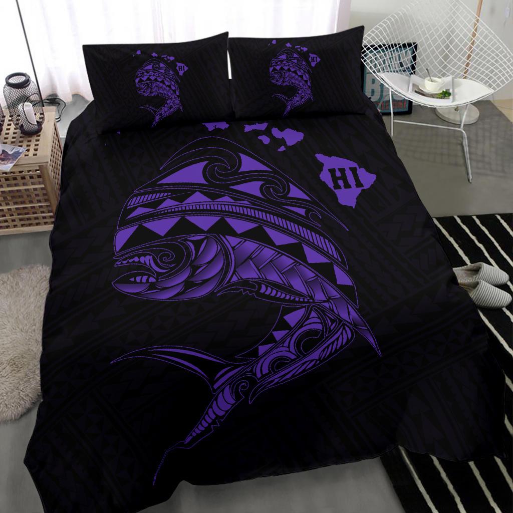 Hawaii Polynesian Mahi - Mahi Common Dolphinfish Bedding Set - Purple - Polynesian Pride