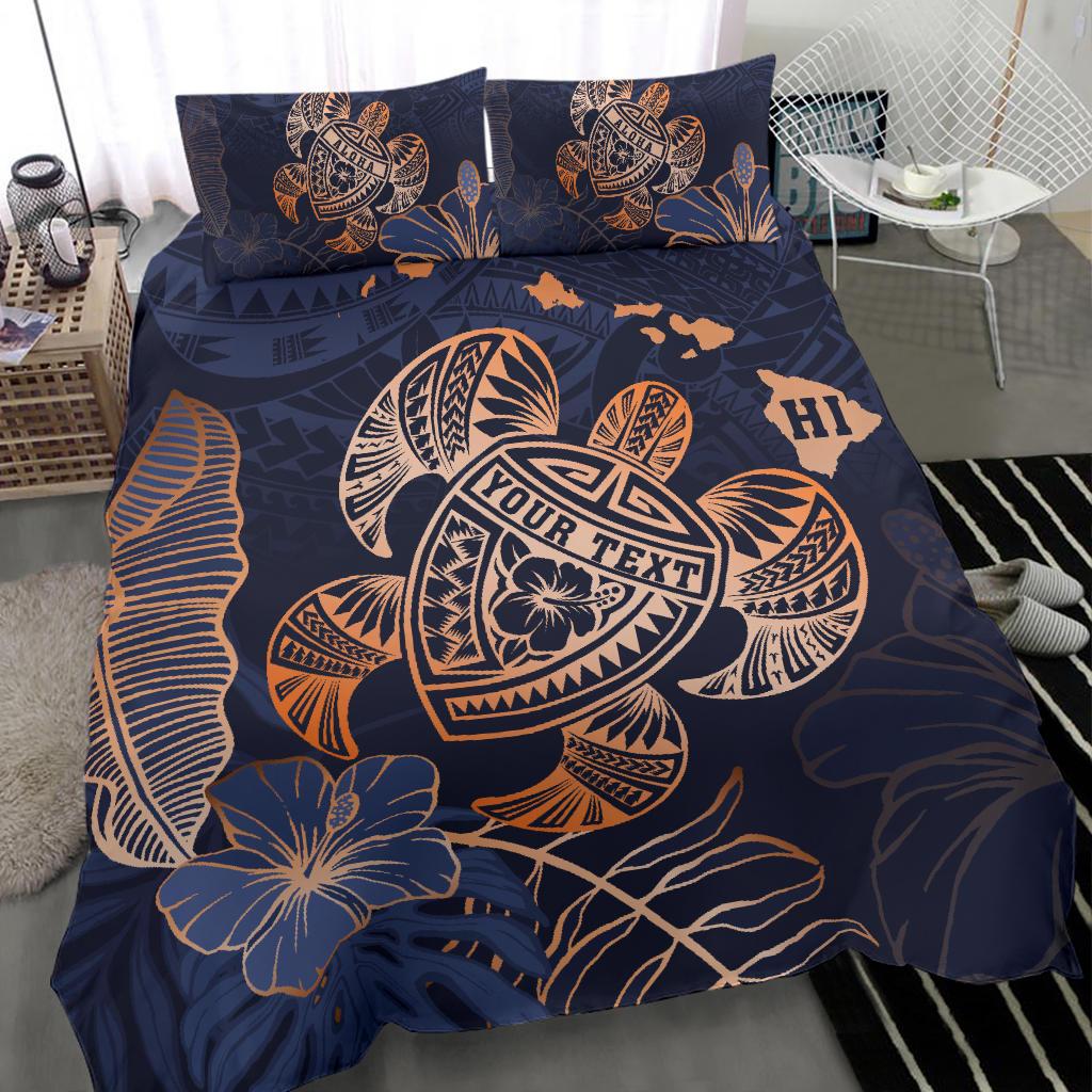 Personalized - Hawaii Polynesian Turtle Hibiscus Tropical Bedding Set - Limited Edition - Polynesian Pride