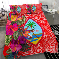 Guam Bedding Set - Hibiscus Polynesian Pattern Red Version - Polynesian Pride