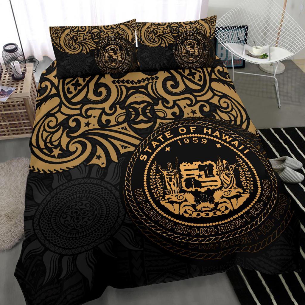 Hawaii Bedding Set - Hawaii Seal Pride Style (Gold) - Polynesian Pride
