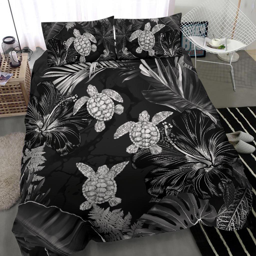 Hawaii Bedding Set - Silver Tropical Turtle Bedding Set AH - Polynesian Pride