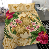 Hawaii Bedding Set - Turtle Strong Pattern Hibiscus Plumeria AH - Polynesian Pride