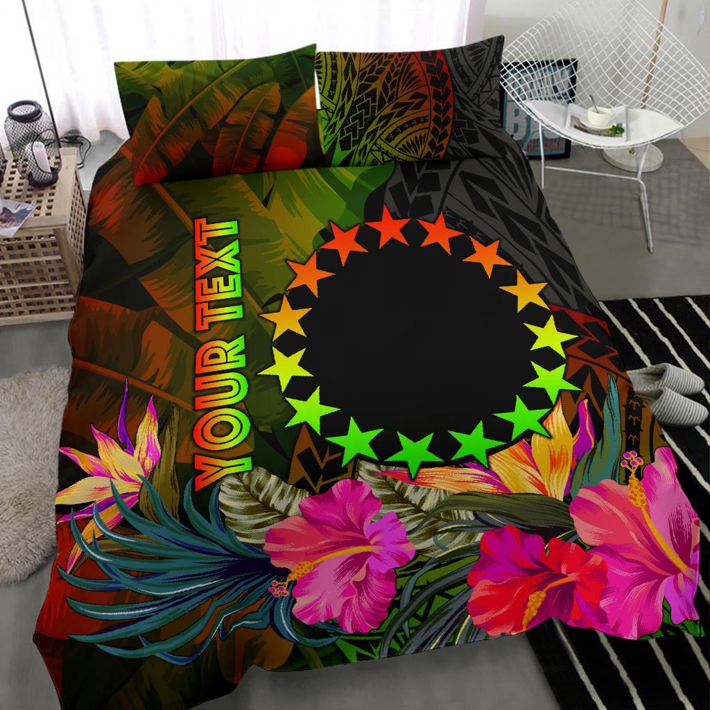 Cook Islands Polynesian Personalised Bedding Set - Hibiscus and Banana Leaves - Polynesian Pride