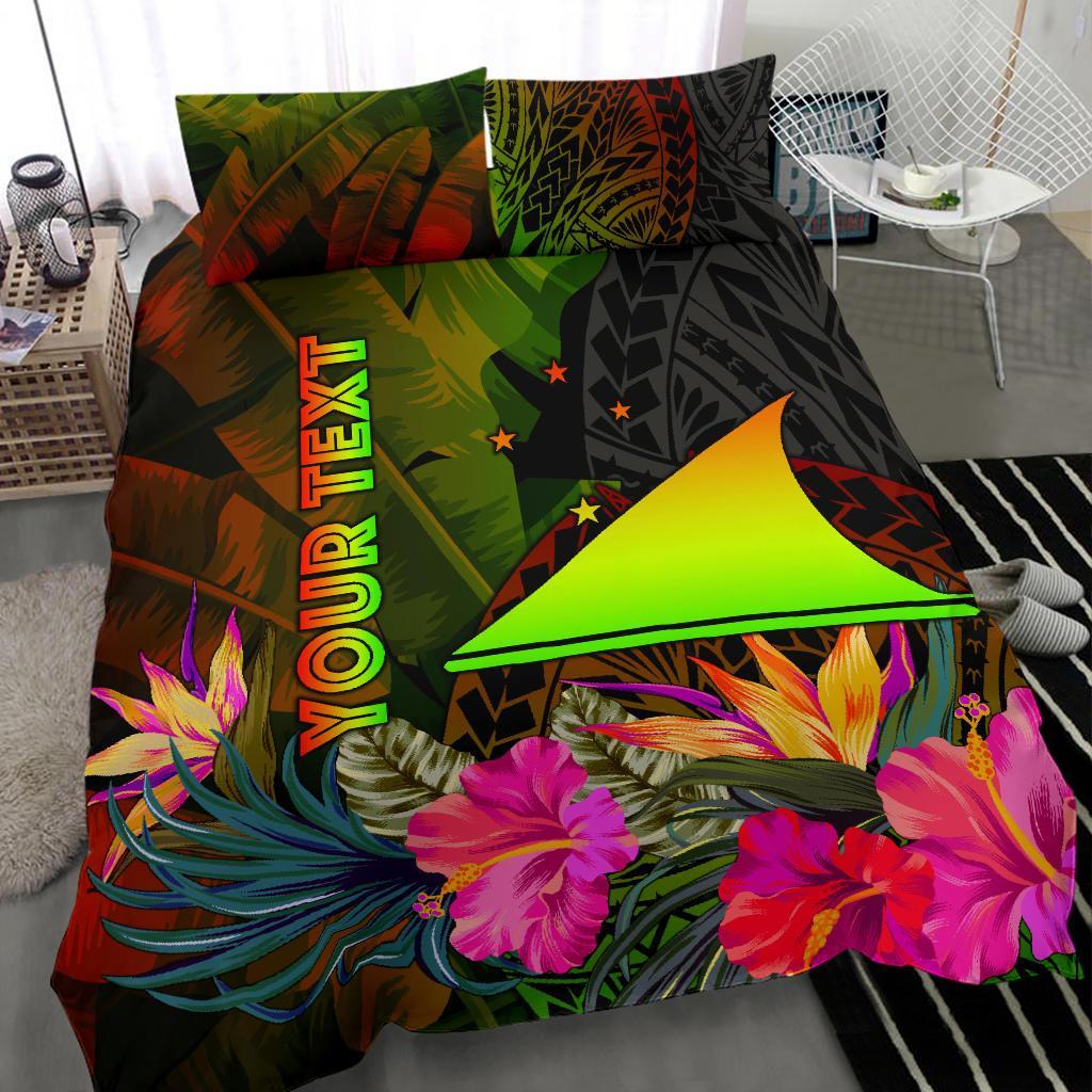 Tokelau Polynesian Personalised Bedding Set - Hibiscus and Banana Leaves - Polynesian Pride