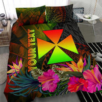 Wallis and Futuna Polynesian Personalised Bedding Set - Hibiscus and Banana Leaves - Polynesian Pride