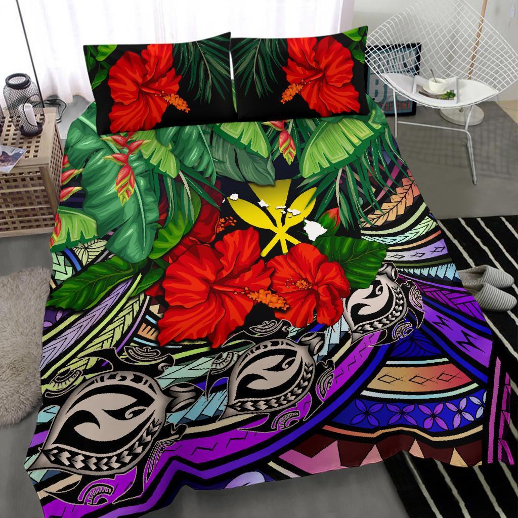 Kanaka Maoli (Hawaiian) Bedding Set - Polynesian Turtle Colorful And - Polynesian Pride