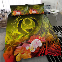 Pohnpei Bedding Set - Humpback Whale with Tropical Flowers (Yellow) - Polynesian Pride