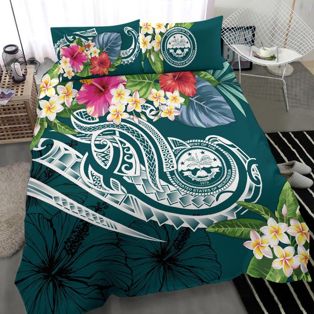 FSM Polynesian Bedding Set - Summer Plumeria (Turquoise) Turquoise - Polynesian Pride