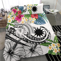 Nauru Polynesian Bedding Set - Summer Plumeria (White) - Polynesian Pride