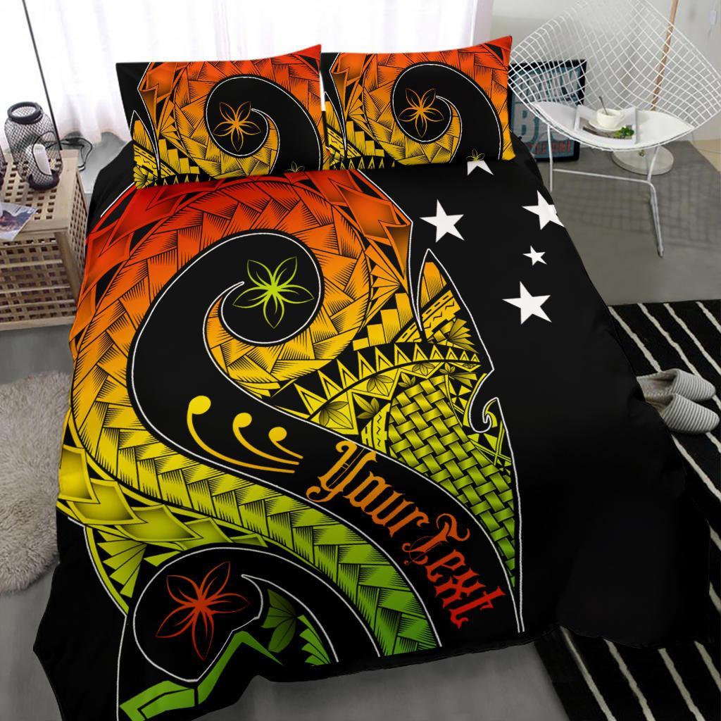 Papua New Guinea Personalised Bedding Set - PNG Bird And Polynesian Decorative Pattern - Polynesian Pride