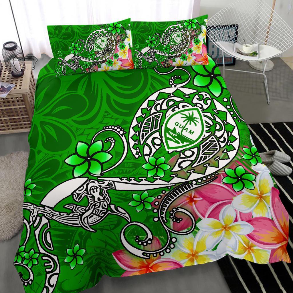 Guam Bedding Set - Turtle Plumeria (Green) - Polynesian Pride