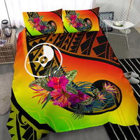 Yap Bedding Set - Polynesian Hook And Hibiscus (Raggae) - Polynesian Pride