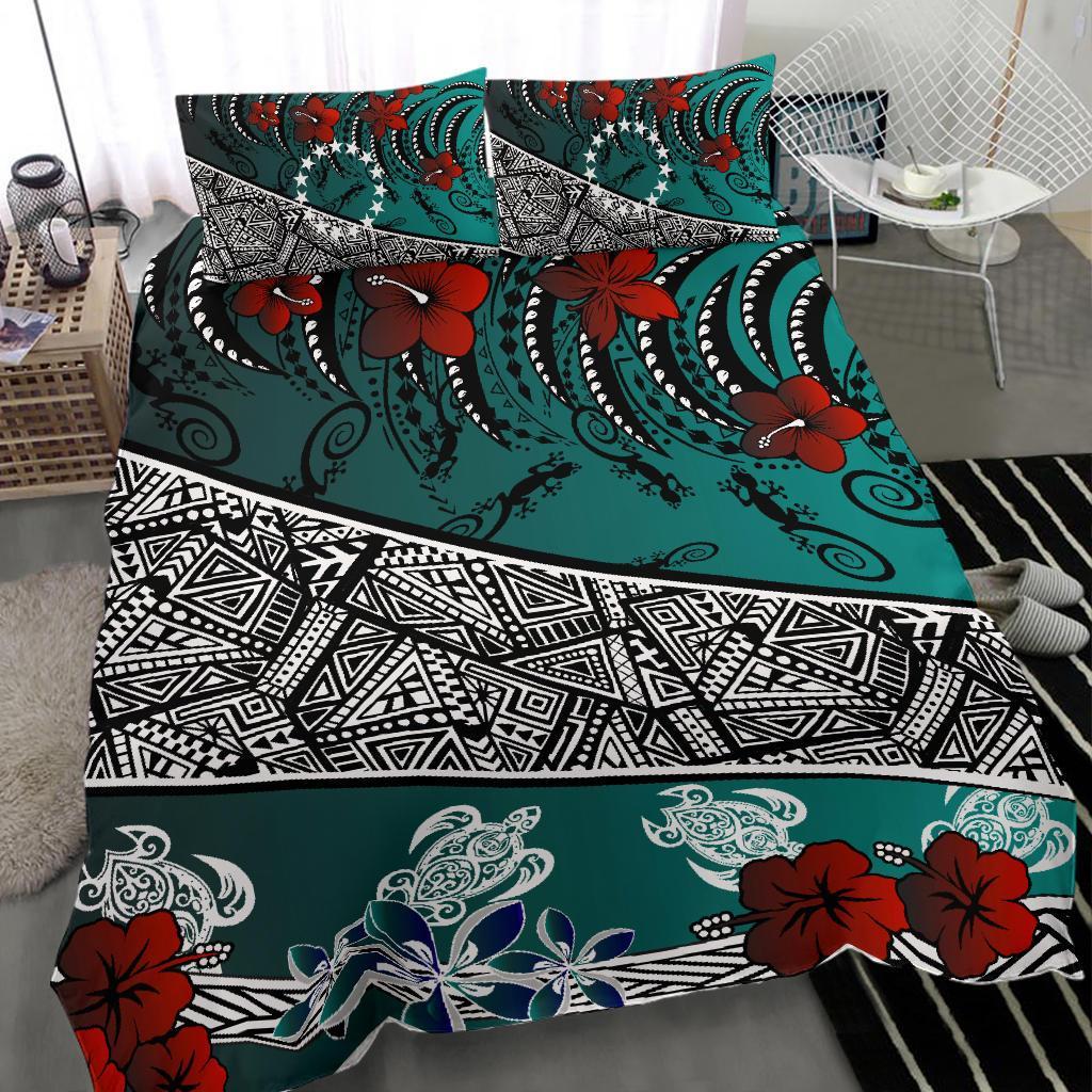 Cook Islands Bedding Set - Lizard And Turtle Green - Polynesian Pride