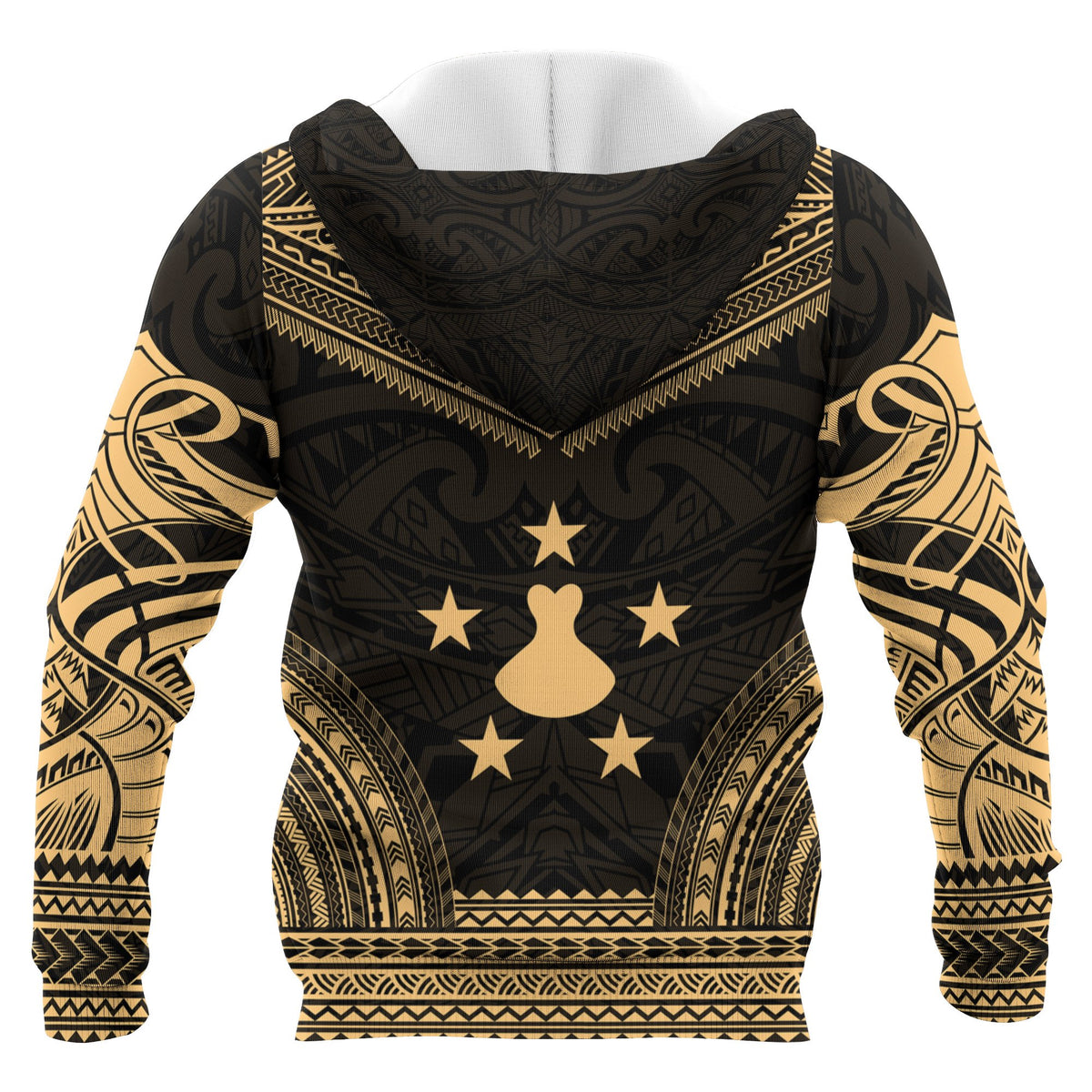 Austral Islands Polynesian Chief Custom Hoodie Gold Version Unisex Gold - Polynesian Pride