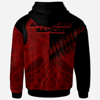 American Samoa Hoodie Red Color Symmetry Style - Polynesian Pride