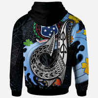Samoa Zip Hoodie Fish Hooks and Wave - Polynesian Pride