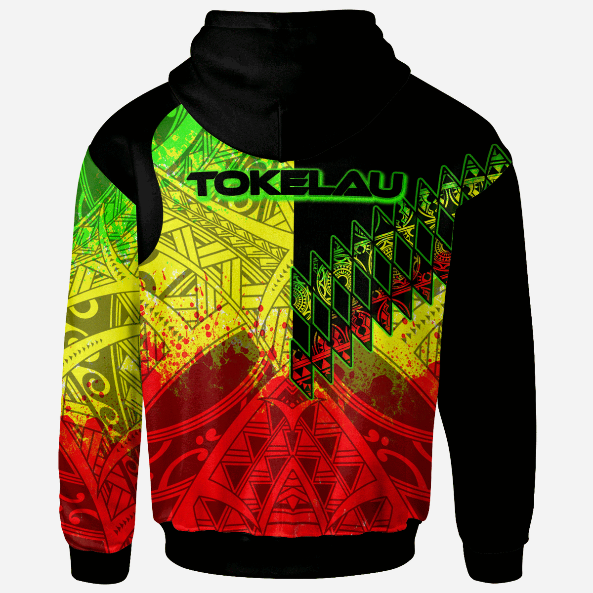 Tokelau Hoodie Reggage Color Symmetry Style - Polynesian Pride