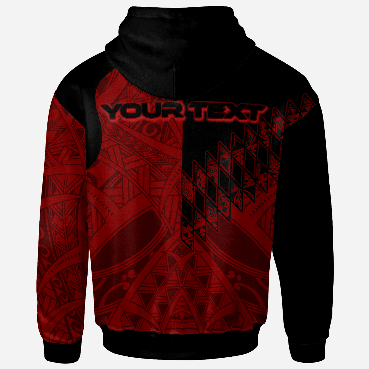 Guam Custom Hoodie Red Color Symmetry Style - Polynesian Pride