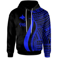 Papua New Guinea Hoodie Blue Tentacle Tribal Pattern Unisex Blue - Polynesian Pride