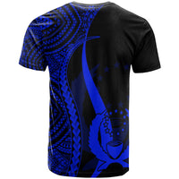 Pohnpei Custom T Shirt Blue Micronesian Tentacle Tribal Pattern - Polynesian Pride