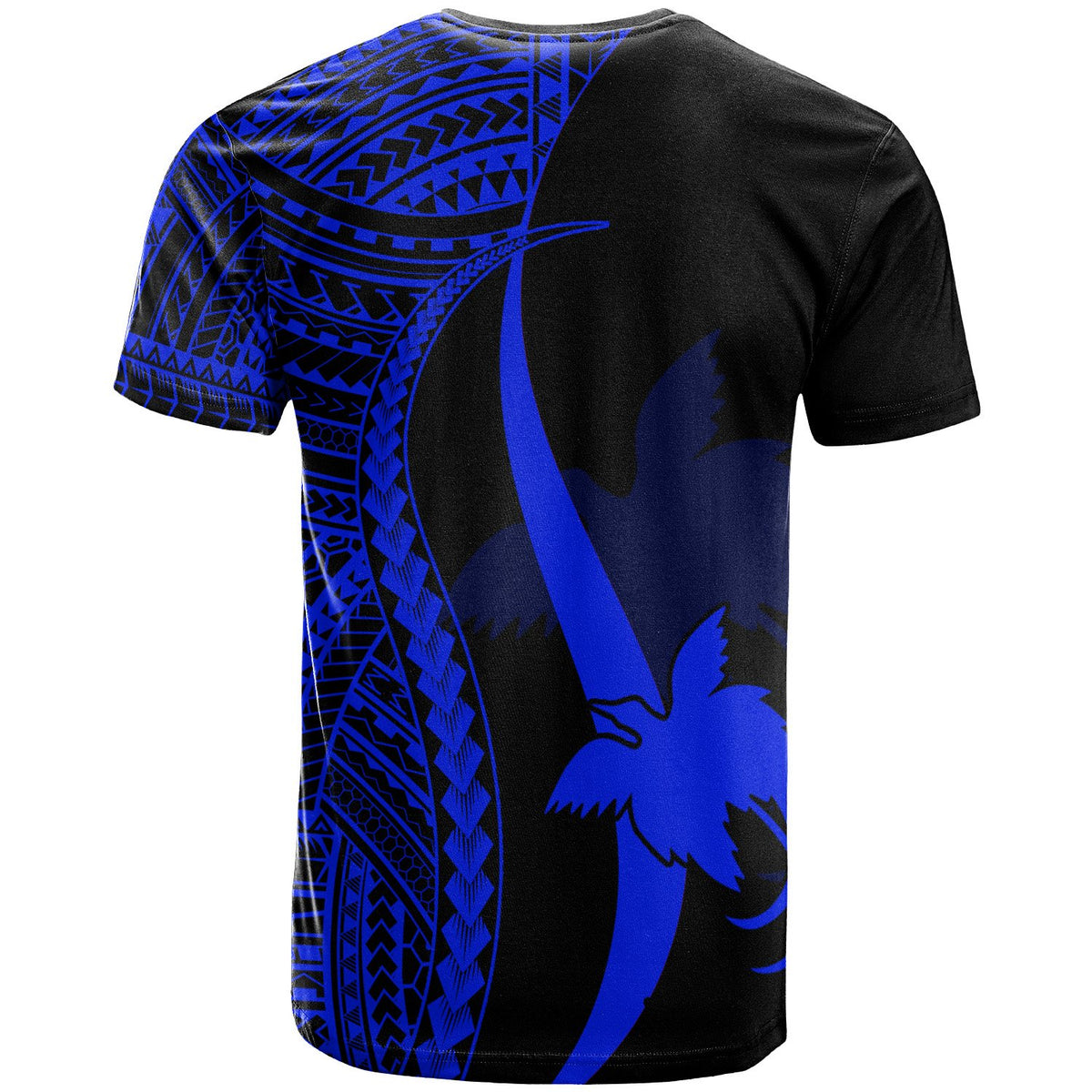 Papua New Guinea T Shirt Blue Polynesian Tentacle Tribal Pattern - Polynesian Pride