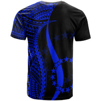 Cook Islands T Shirt Blue Polynesian Tentacle Tribal Pattern - Polynesian Pride