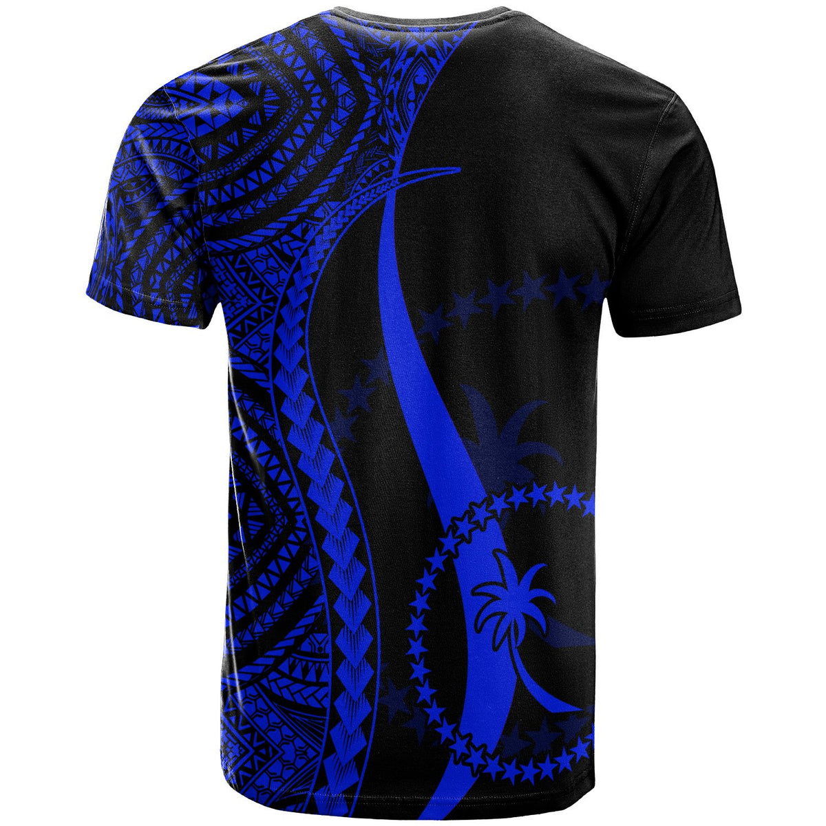 Yap Custom T Shirt Blue Micronesian Tentacle Tribal Pattern - Polynesian Pride
