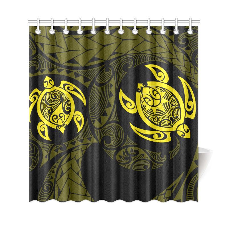 Hawaii Polynesian Turtle Shower Curtain Yellow - Polynesian Pride