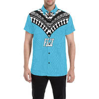 Fiji Polynesian Shirt - Fiji Flag Men Blue - Polynesian Pride