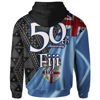 Fiji Zip Hoodie Lautoka Fiji Day 50th Anniversary With Tapa Patterns - Polynesian Pride