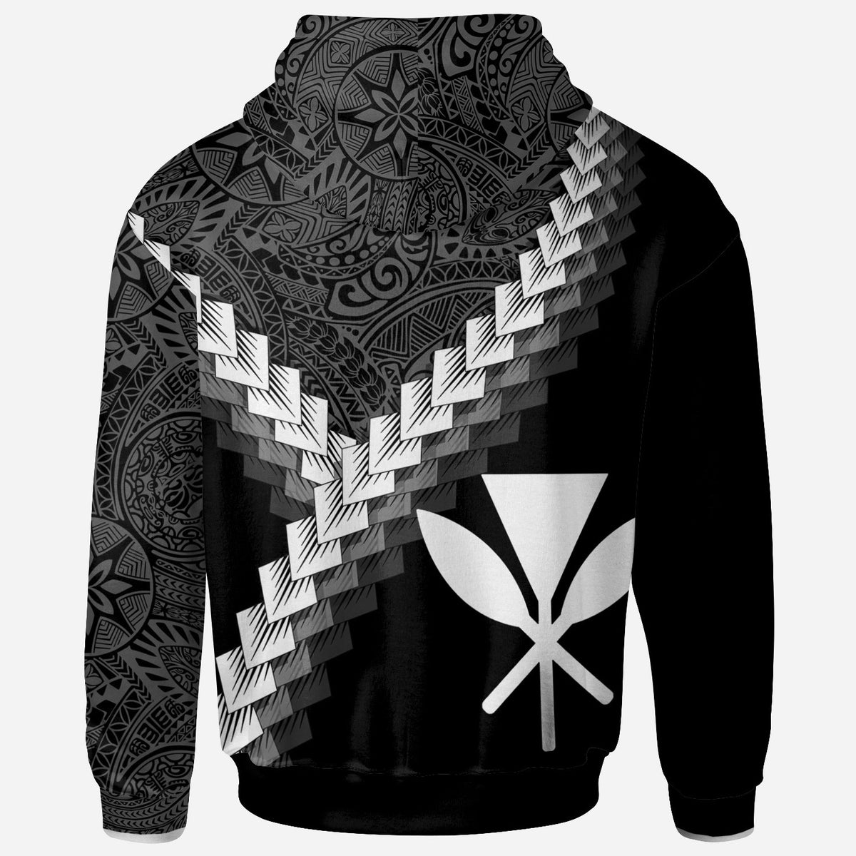 Hawaii Kanaka Maoli Zip up Hoodie Coat of Arms With Polynesian Tattoo - Polynesian Pride