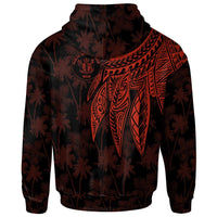 Niue Custom Zip up Hoodie Polynesian Wings (Red) - Polynesian Pride