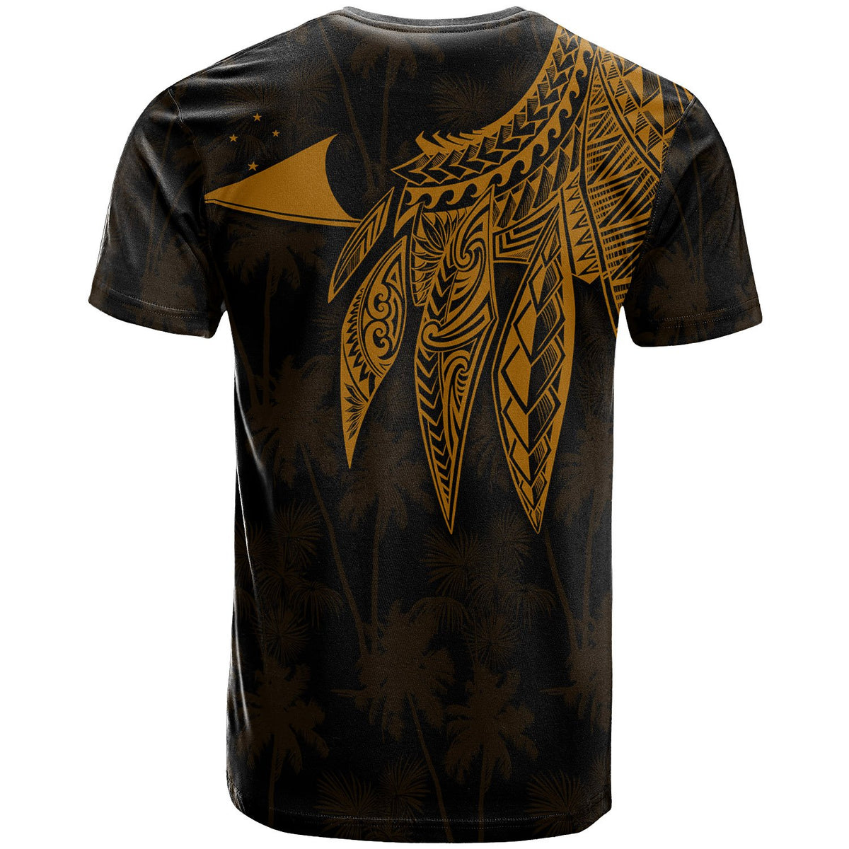 Tokelau Polynesian Custom T Shirt Polynesian Wings (Golden) - Polynesian Pride