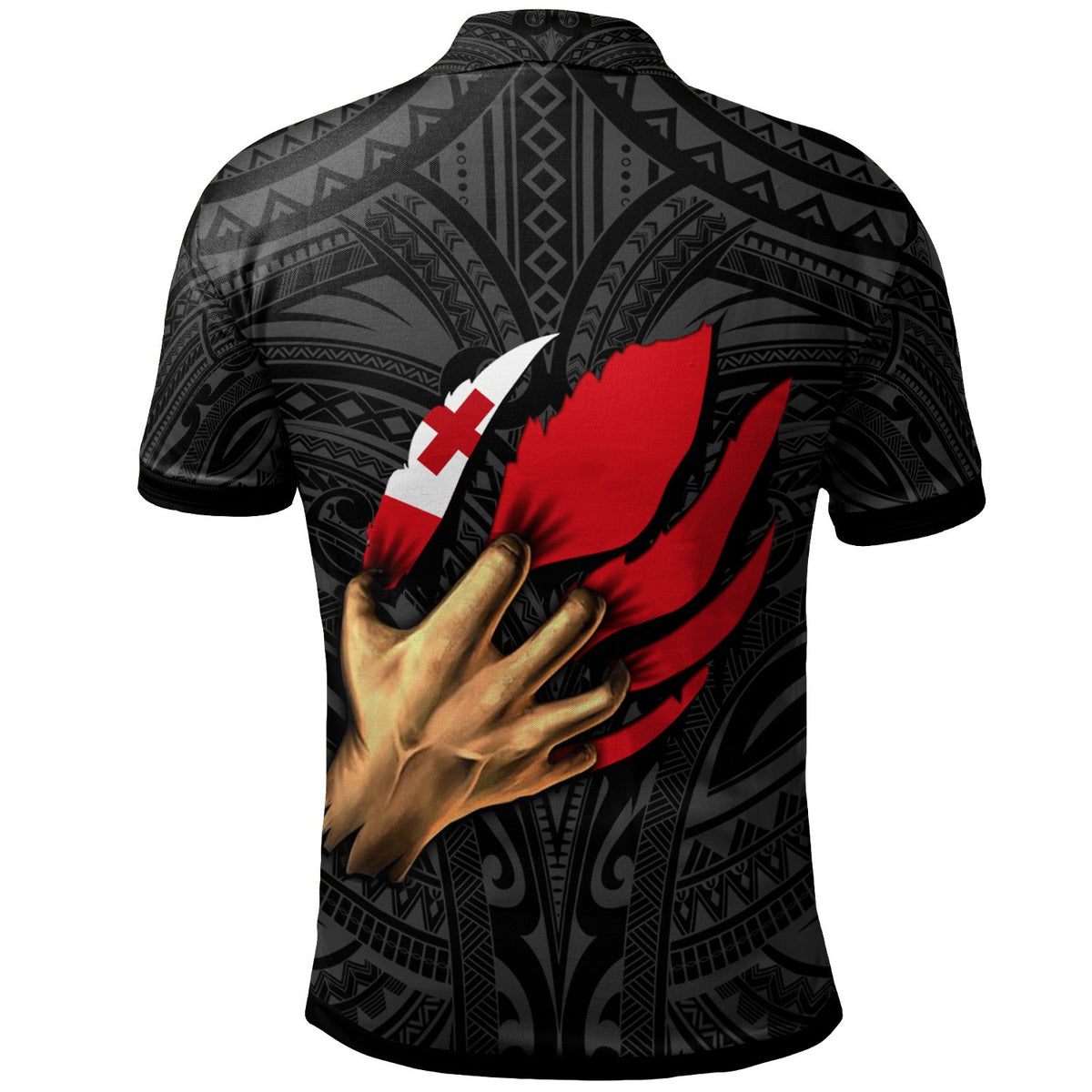 Tonga Polo Shirt Tongan In Me (Black) - Polynesian Pride