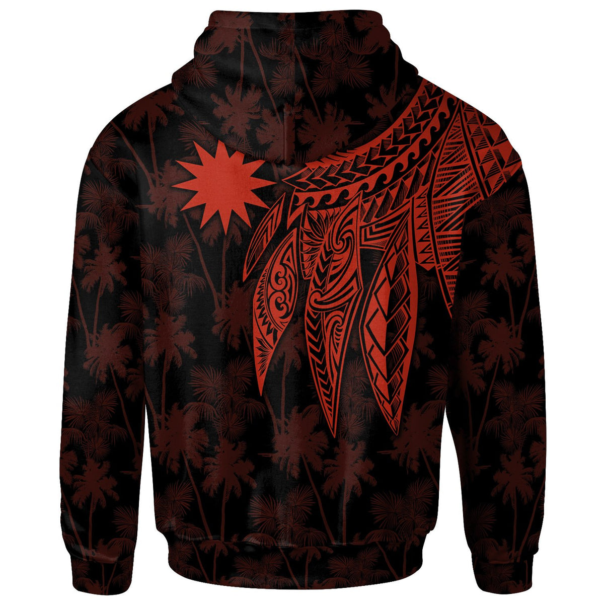 Nauru Zip up Hoodie Polynesian Wings - Polynesian Pride