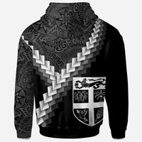 Fiji Hoodie Coat of Arms With Polynesian Tattoo - Polynesian Pride
