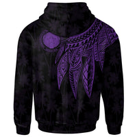 Northern Mariana Islands Polynesian Custom Hoodie Polynesian Wings Purple - Polynesian Pride