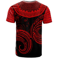 Nauru T Shirt Unique Serrated Texture Red - Polynesian Pride