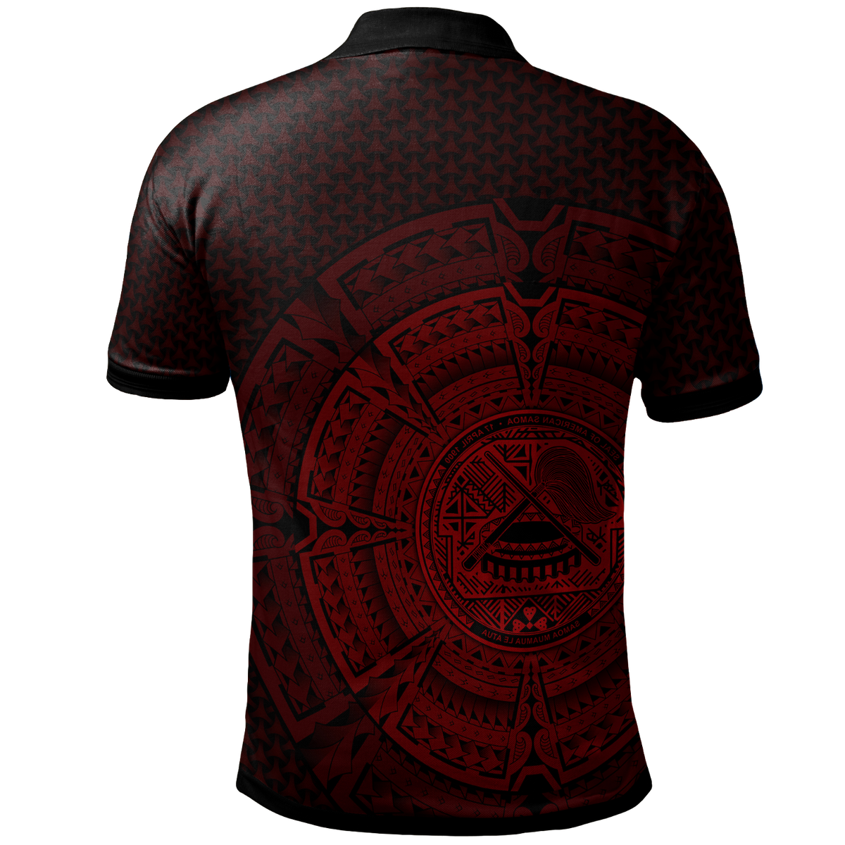 American Samoa Polo Shirt Polynesian Circle (Red) - Polynesian Pride