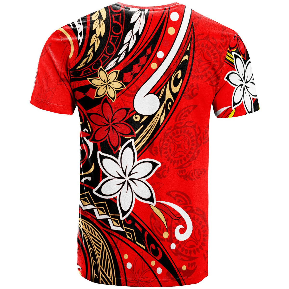 Federated States of Micronesia T Shirt Tribal Flower With Special Turtles Red Color - Polynesian Pride
