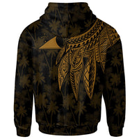 Tokelau Polynesian Zip up Hoodie Polynesian Wings (Golden) - Polynesian Pride