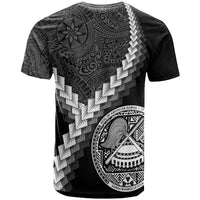 American Samoa T Shirt American Samoan Coat of Arms With Polynesian Tattoo White - Polynesian Pride