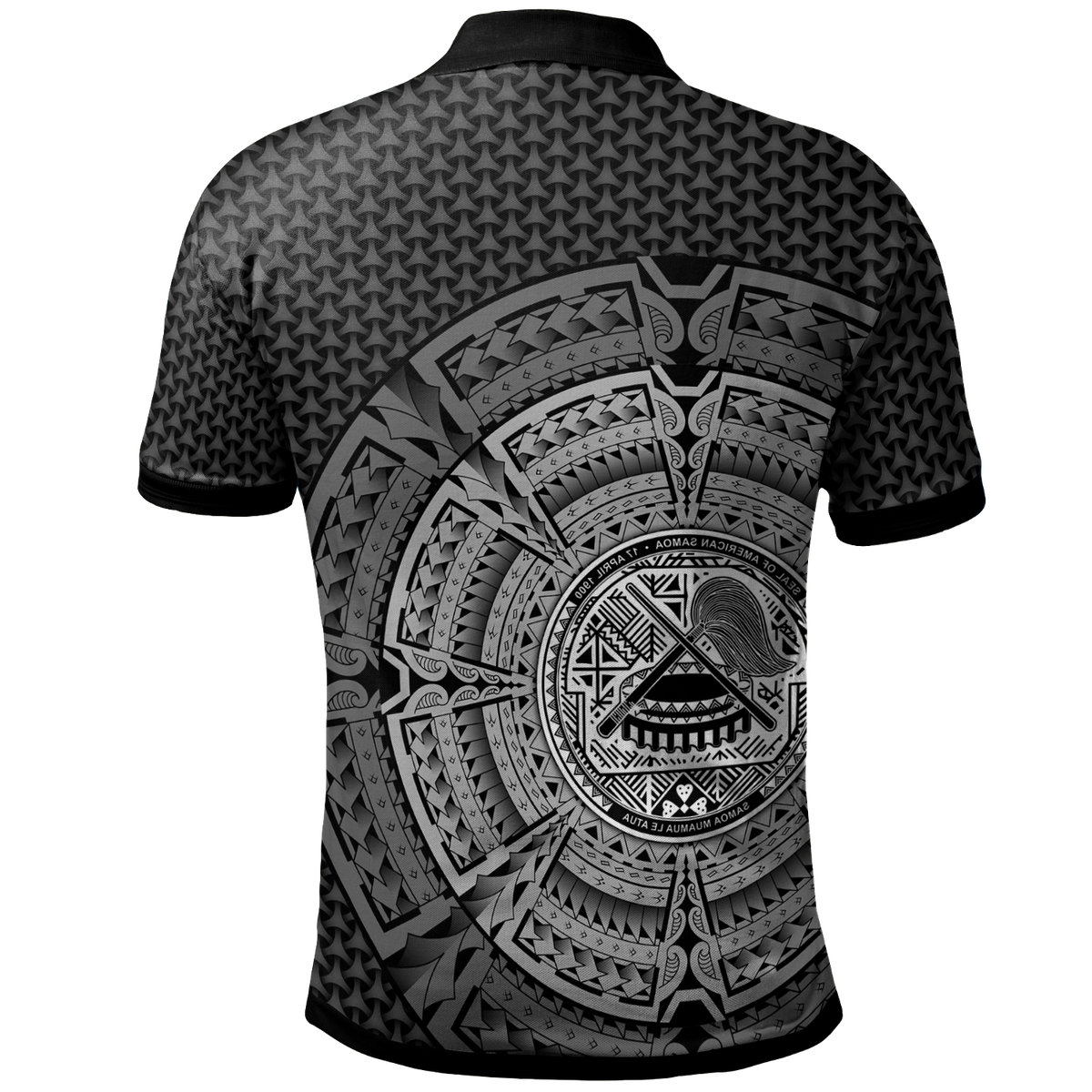 American Samoa Polo Shirt Polynesian Circle (White) - Polynesian Pride