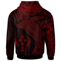 Kosrae Hoodie Humpback Whale & Coat of Arms Red - Polynesian Pride
