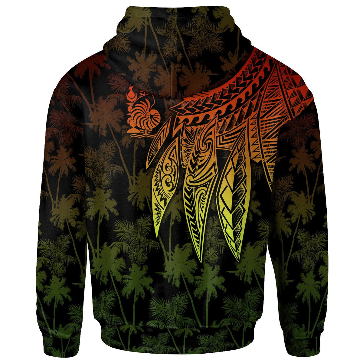 New Caledonia Hoodie Polynesian Wings Reggae - Polynesian Pride